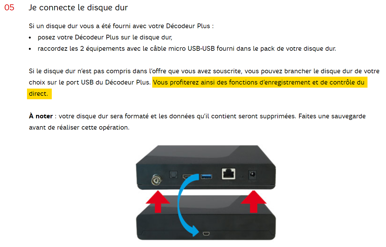 Acces Ctrl direct suite cnx HDD ext