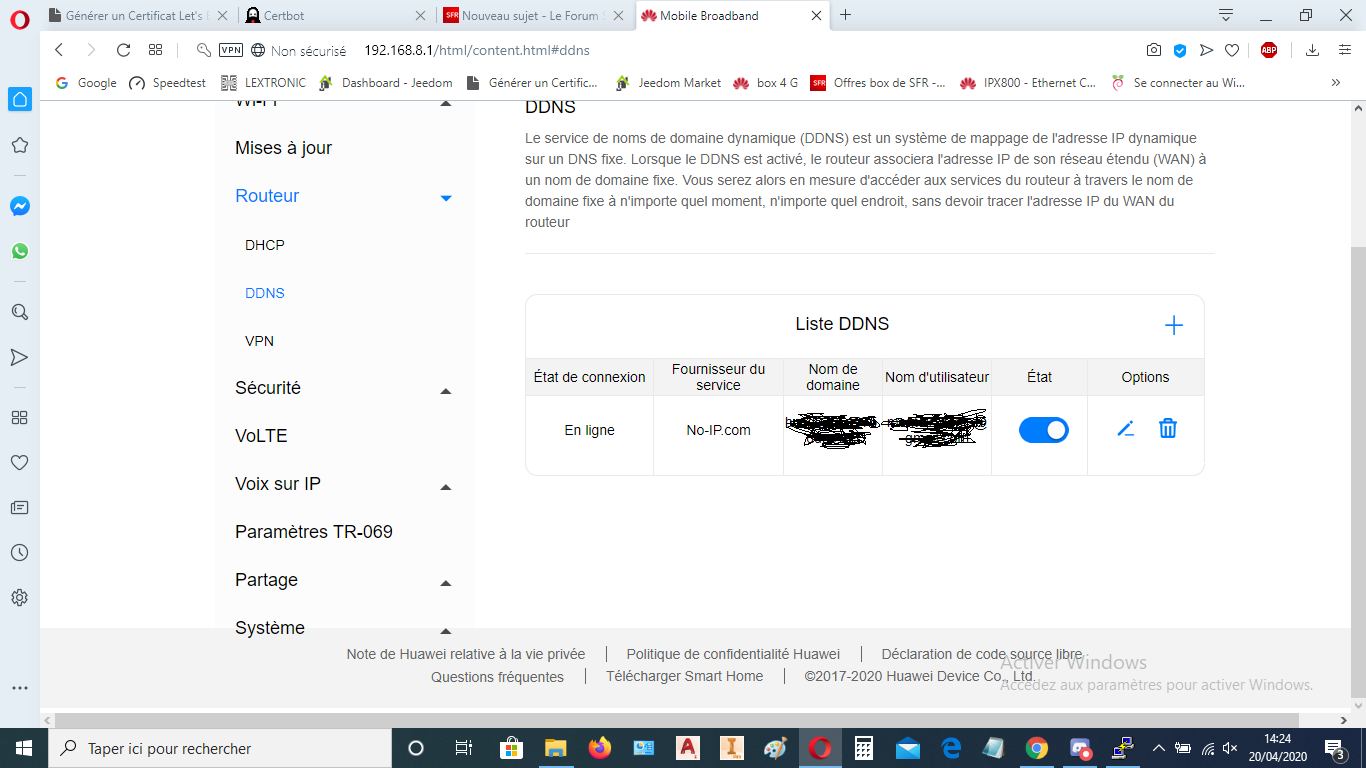 redirection de ports box 4G La Communauté SFR