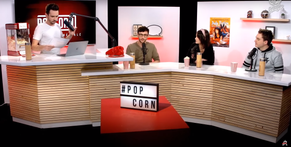 Le plateau de Popcorn, l'émission de Domingo qui cartonne. Les invités ici sont Maghla, Ponce et Zerator. 