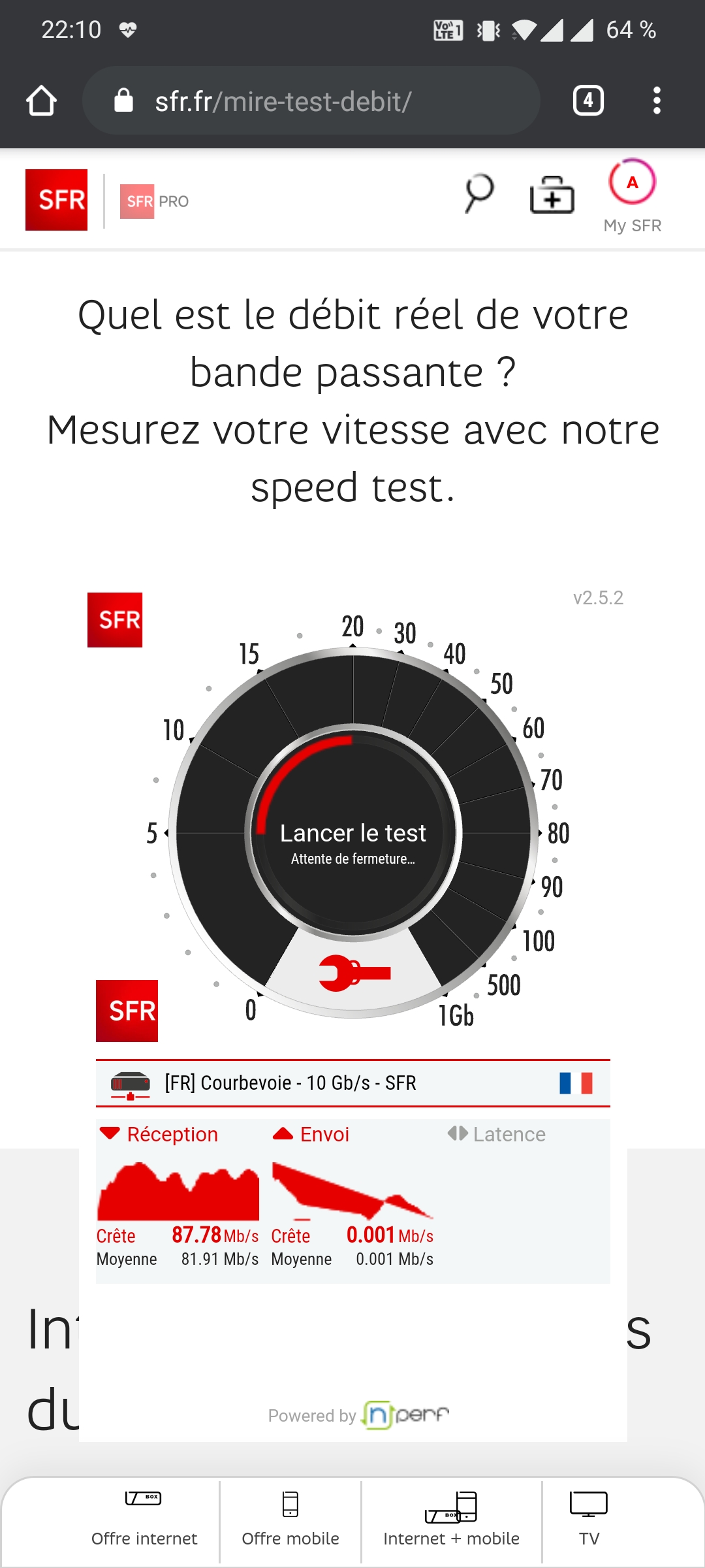 Débit montant nul La Communauté SFR