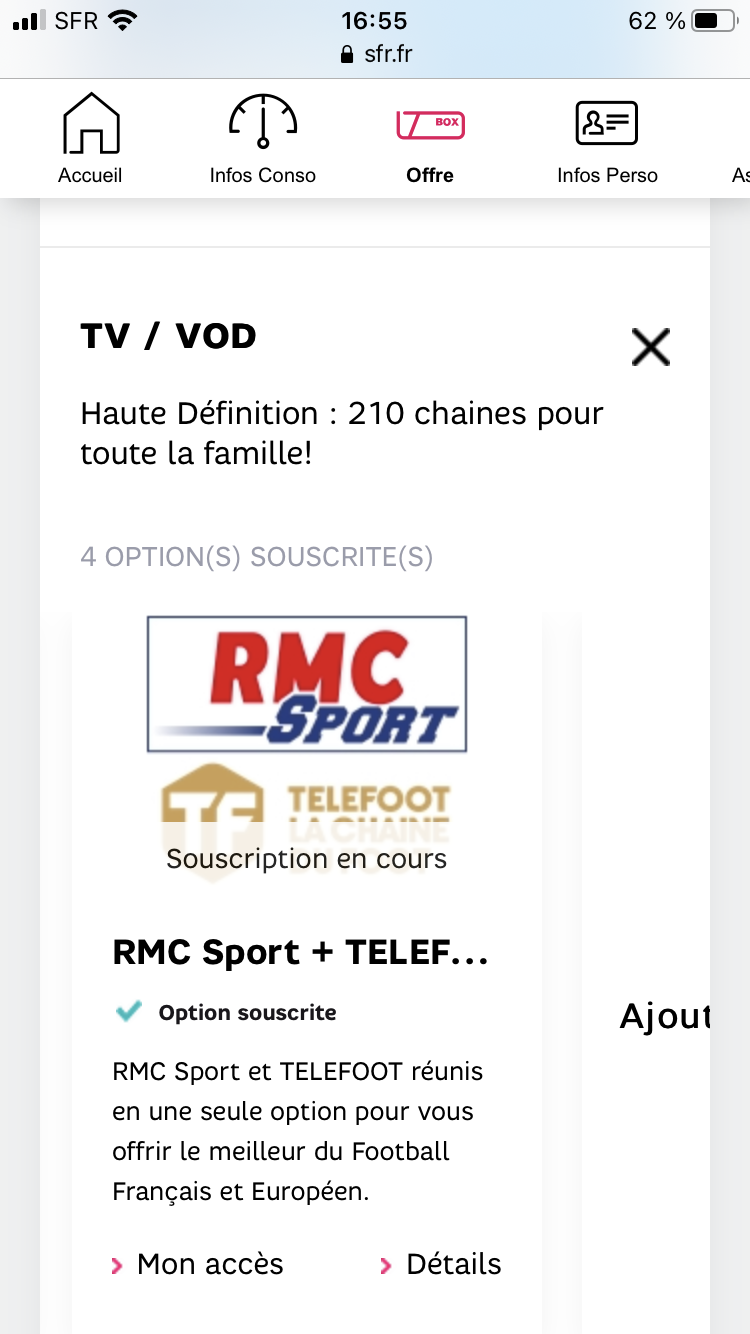 Telefoot Chaine Box Sfr