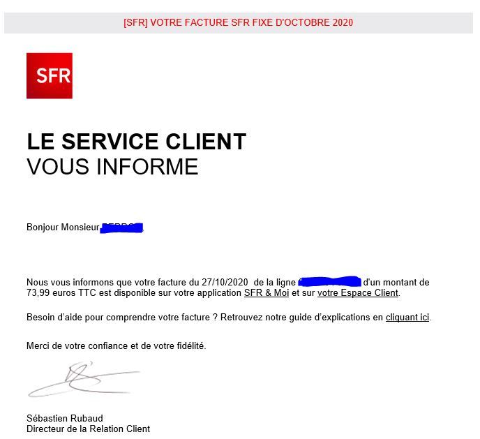 a a que je doat envoiye une lettre recammnade sfr