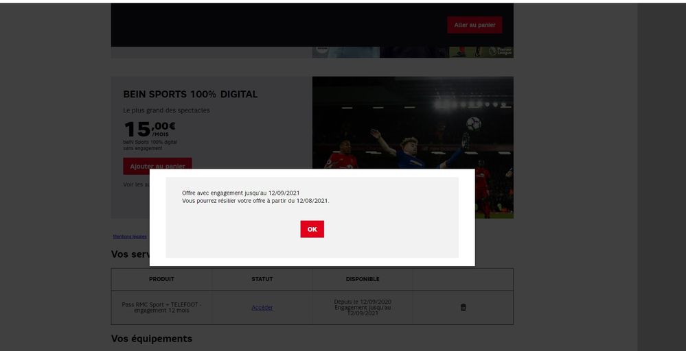 Aprés résiliation (pas prise en compte)