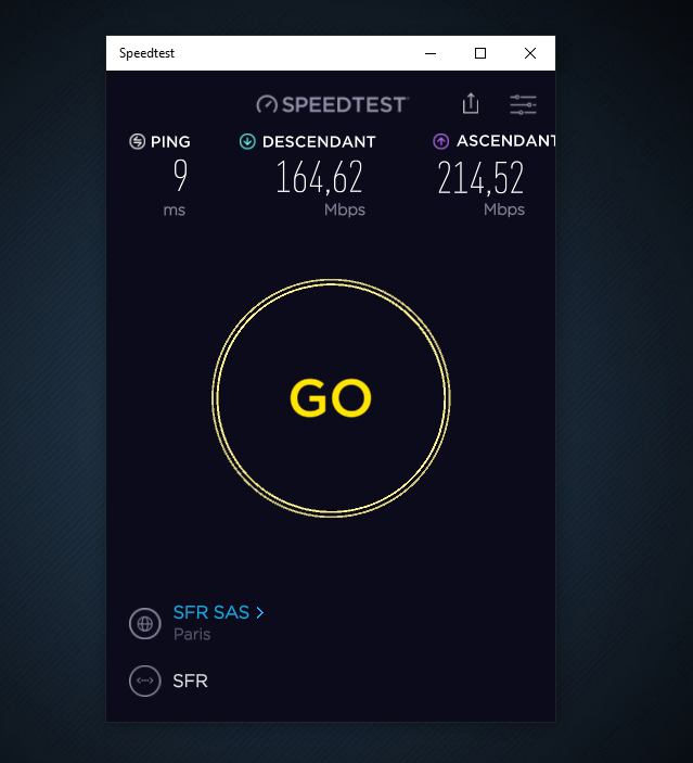 Résolu Problème de débit application speedtest et speedte... La