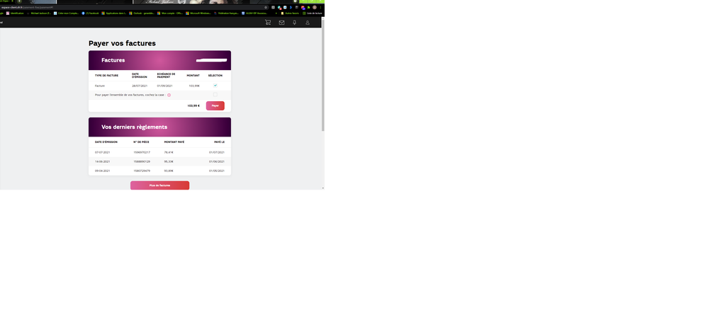 FACTURE A PAYER EN DATE DU 28/07