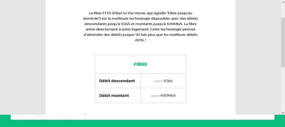 Offre THEORIQUE fibre THD sans engagement