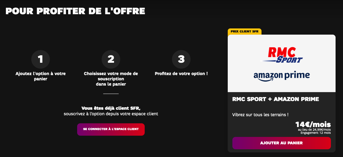 Résolu RMC Sport + Amazon Prime La Communauté SFR