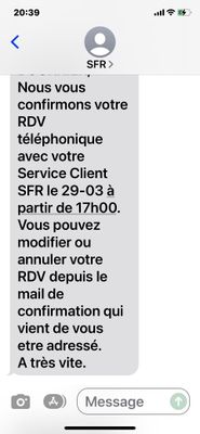 SFR  devait me  contacter ..sic