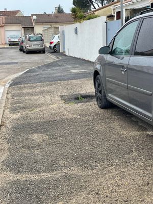 trottoir  refait pour la  fibre