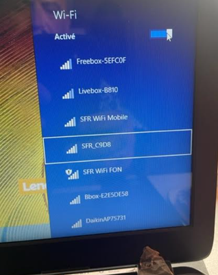 trouve  SFR mais pas  au même nom