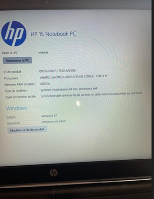 pc  portable  qui trouve pas la  même clef