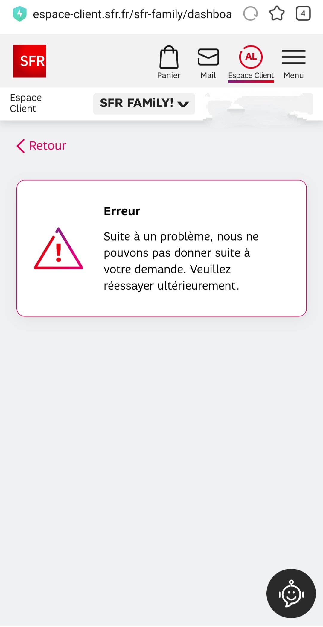 Résolu Accéder au dashboard SFR Family La Communauté SFR