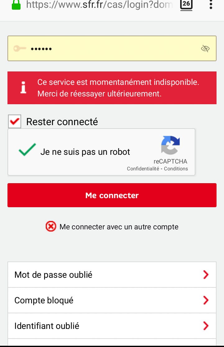 Résolu impossibilité de se connecter à l'espace client La