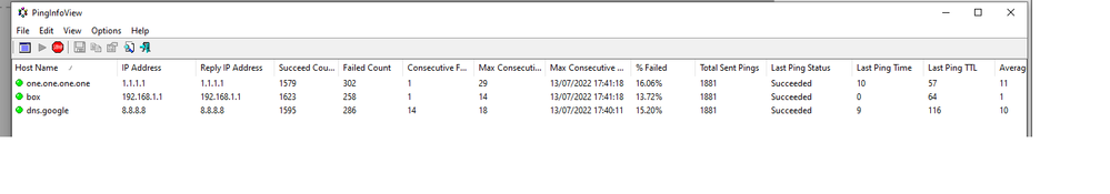 Ping Depuis PC Fixe (Ethernet)
