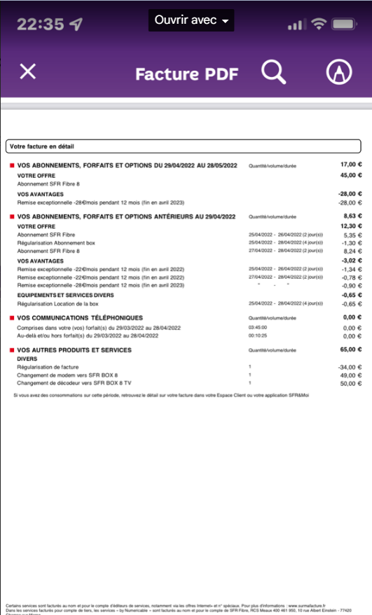 facture pour  répondre  à RYRY