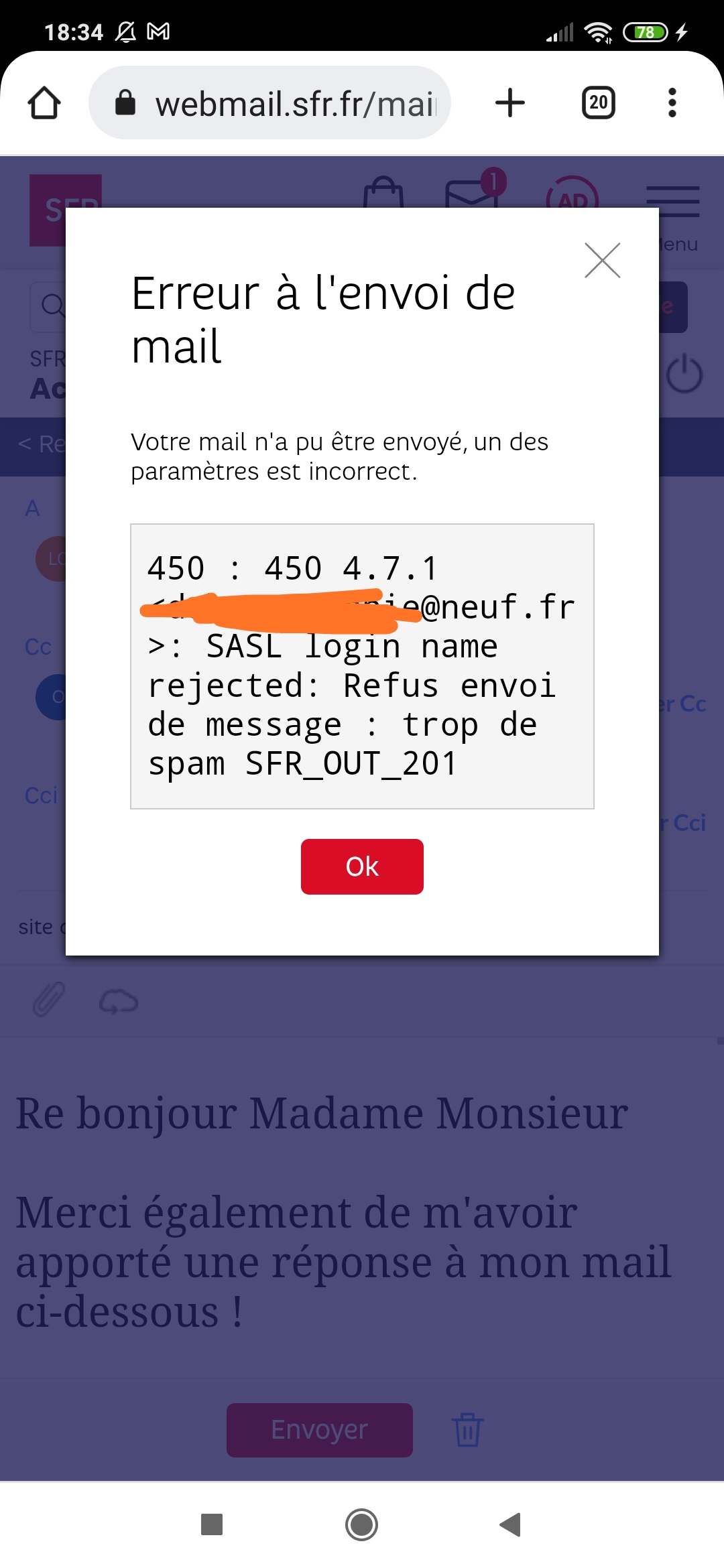 ERREUR 2014 LORS DE L ENVOI D UNE MAIL QUI N EST PAS PARTI MESSAGE visual data 4