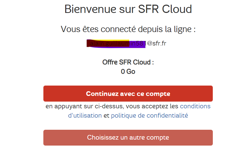 Résolu Accès au SFR Cloud 100G0 La Communauté SFR