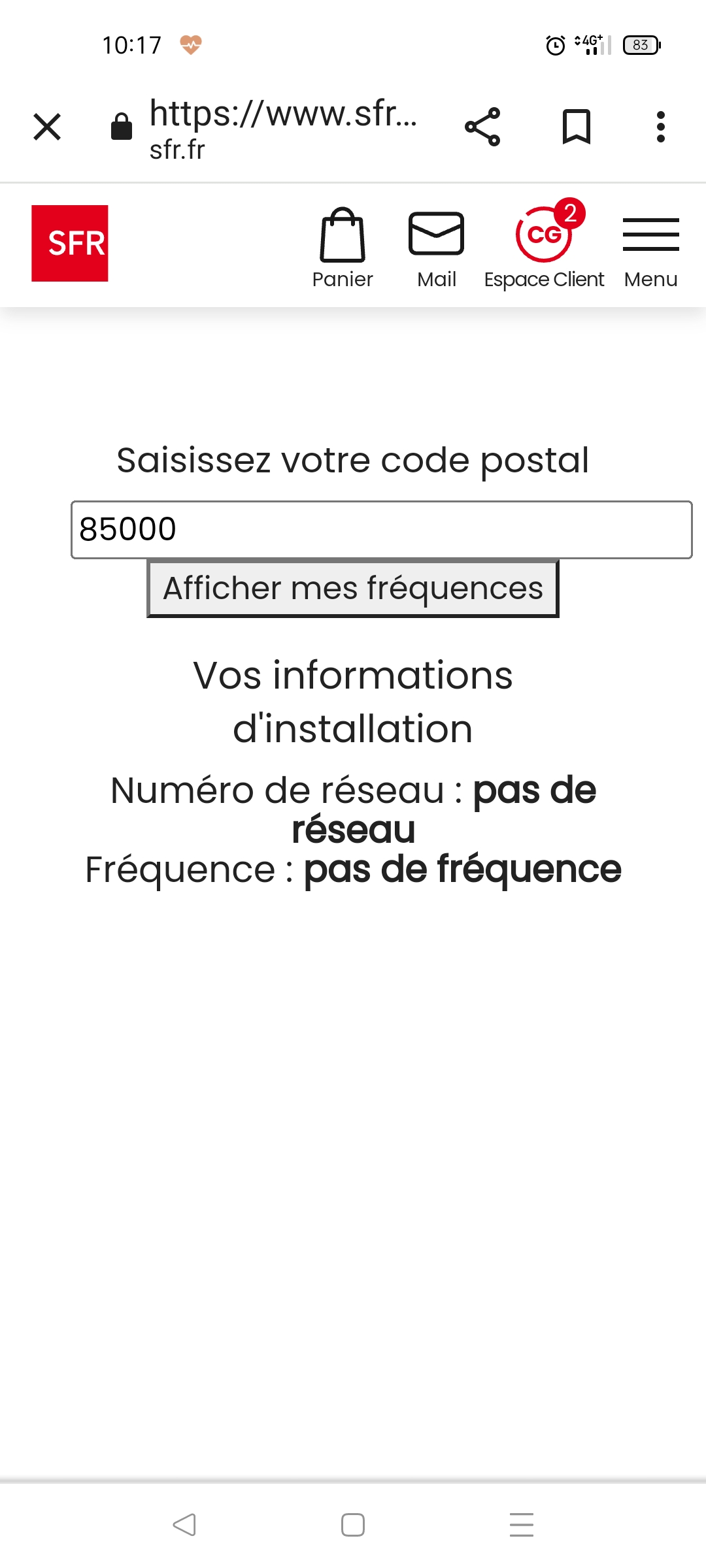 Résolu Problème n° réseau et fréquence La Communauté SFR
