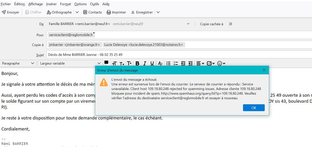 Message erreur lors envoi courrier SFR THUNDERBIRD.JPG
