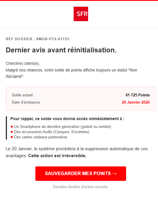 J'ai 61725 points sur mon compte Mobity - La Communauté SFR